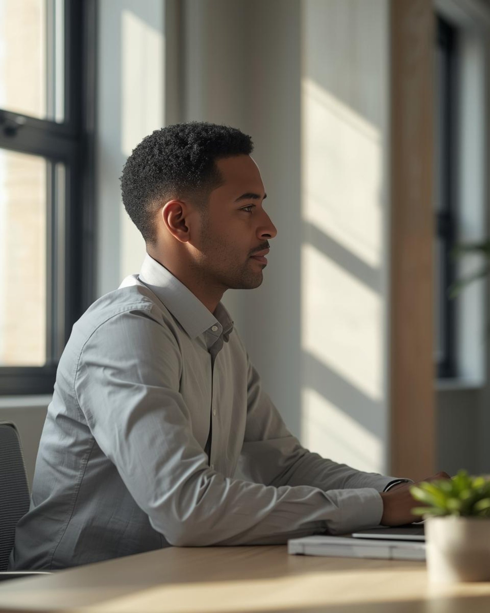 Consultant working at a desk